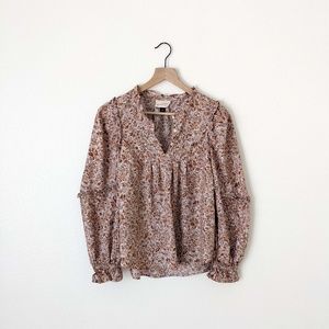 Universal Thread Floral Blouse - Brown